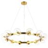 SAFAVIEH Lighting Collection Rylian Black 12-Light Round Hanging Adjustable Chandelier Light Fixture (LED Bulbs Included)(Brass)