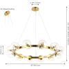 SAFAVIEH Lighting Collection Rylian Black 12-Light Round Hanging Adjustable Chandelier Light Fixture (LED Bulbs Included)(Brass)