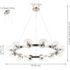 SAFAVIEH Lighting Collection Rylian Black 12-Light Round Hanging Adjustable Chandelier Light Fixture (LED Bulbs Included)(Nickle)