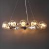 SAFAVIEH Lighting Collection Rylian Black 12-Light Round Hanging Adjustable Chandelier Light Fixture (LED Bulbs Included)(Nickle)