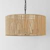 SAFAVIEH Lighting Collection Rylumi Natural/Black 5-Light Adjustable Pendant Chandelier Hanging Light Fixture, Ideal for Dining Room, Kitchen Island, Entryway (LED Bulbs Included)