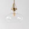 SAFAVIEH Lighting Collection Salud Brass Gold/Clear Adjustable Pendant Hanging Light Fixture, Ideal for Dining Room, Kitchen Island, Entryway (LED Bulb Included)