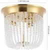 SAFAVIEH Lighting Collection Sarella Glam Gold Beaded Flush Mount (LED Bulbs Included)