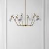 SAFAVIEH Lighting Collection Shiraz Brass/White 6-Light Hanging Adjustable Chandelier Light Fixture (LED Bulbs Included)