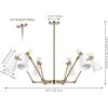 SAFAVIEH Lighting Collection Shiraz Brass/White 6-Light Hanging Adjustable Chandelier Light Fixture (LED Bulbs Included)