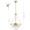 SAFAVIEH Lighting Collection Thorin Art Deco Brass Gold 3-Light 17-inch Pendant Chandelier