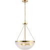 SAFAVIEH Lighting Collection Thorin Art Deco Brass Gold 3-Light 17-inch Pendant Chandelier