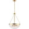 SAFAVIEH Lighting Collection Thorin Art Deco Brass Gold 3-Light 17-inch Pendant Chandelier