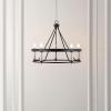 SAFAVIEH Lighting Collection Trenton Modern Farmhouse Black/Chrome 5-Light Adjustable Pendant Chandelier Wagon Wheel, Ideal for Dining Room, Kitchen Island, Foyer, Entryway (LED Bulbs Included)