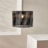 SAFAVIEH Lighting Collection Valley White Washed Adjustable Pendant Hanging Light Fixture, Ideal for Dining Room, Kitchen Island, Entryway (LED Bulb Included)(Black)