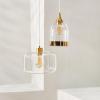 SAFAVIEH Lighting Collection Warden Contemporary Gold/Clear 11-inch Pendant