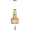 SAFAVIEH PND4082A Wynne Bohemian Adjustable Brown Beaded Tassel 2-Light (LED Bulbs Included) Pendant