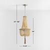 SAFAVIEH PND4082A Wynne Bohemian Adjustable Brown Beaded Tassel 2-Light (LED Bulbs Included) Pendant