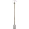 Safavieh Lighting Collection Bradley White and Brass Gold Floor Lamp