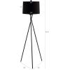 Safavieh Lighting Collection Parsen Black Tripod 62-inch Floor Lamp (LED Bulb Included)