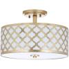 SAFAVIEH Collection Kora Quatrefoil 3 15″ Flush Mount Light(Gold)