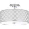 SAFAVIEH Collection Kora Quatrefoil 3 15″ Flush Mount Light(Silver)