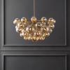 SAFAVIEH Couture Lighting Collection Raphaela Retro Gold/White Glass Globe Adjustable Chandelier (LED Bulbs Included)