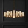 SAFAVIEH Couture Lighting Collection Zachaeus Industrial Gold Metal Mesh 6-Light Hanging Adjustable Chandelier Light Fixture (LED Bulbs Included)(Gold)