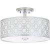SAFAVIEH FLU4001C Collection Vera Chain-Link 3 15.5″ Chrome Mount Flush Light, 0(Silver)