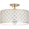 SAFAVIEH FLU4002C Collection Hutch 3 16″ Chrome Mount Flush Light, 0(Gold)