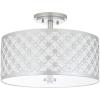 SAFAVIEH FLU4002C Collection Hutch 3 16″ Chrome Mount Flush Light, 0(Silver)