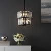 SAFAVIEH Lighting Collection – Crissa Art Deco Black & Clear Crystal Chandelier, 6-Light Tiered Design, Adjustable Height, LED Bulbs Included (CHA4025A)