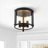 SAFAVIEH Lighting Collection Binsor Oil Rubbed Bronze 2-Light Kitchen Bathroom Dining Bedroom Foyer Hallway Flush Mount (LED Bulbs Included)