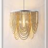 SAFAVIEH Lighting Collection Bressi Boho Coastal Silver/Natural 4-Light 21-inch Chandelier
