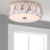 SAFAVIEH Lighting Collection Charing Modern Farmhouse Antique Gold 15-inch Diameter Flush Mount Ceiling Light Fixture (LED Bulbs Included)(Chrome)
