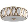 SAFAVIEH Lighting Collection Charing Modern Farmhouse Antique Gold 15-inch Diameter Flush Mount Ceiling Light Fixture (LED Bulbs Included)(Gold)