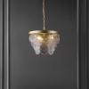 SAFAVIEH Lighting Collection Chrys Glass/Gold 3-Light Adjustable Hanging Adjustable Chandelier Light Fixture (LED Bulbs Included)