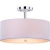 SAFAVIEH Lighting Collection Clara Gold 16-inch Diameter Semi Flush Mount Ceiling Light Fixture (LED Bulbs Included)(White / Chrome)
