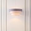 SAFAVIEH Lighting Collection Cleia Navy/White Adjustable Pendant Hanging Light Fixture, Ideal for Dining Room, Kitchen Island, Entryway (LED Bulb Included)(Grey/White)