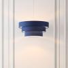SAFAVIEH Lighting Collection Cleia Navy/White Adjustable Pendant Hanging Light Fixture, Ideal for Dining Room, Kitchen Island, Entryway (LED Bulb Included)(Navy/White)