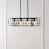 SAFAVIEH Lighting Collection Daxton Industrial Black Linear Cage 4-Light Hanging Adjustable Chandelier Light Fixture (LED Bulbs Included)