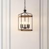SAFAVIEH Lighting Collection Dwyer Black/Brown 5-Light Adjustable Pendant Chandelier Hanging Light Fixture, Ideal for Dining Room, Kitchen Island, Entryway (LED Bulbs Included)