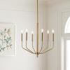 SAFAVIEH Lighting Collection Eirene Antique Brass 6-Light Candelabra Hanging Chandelier Light Fixture (LED Bulbs Included)