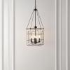 SAFAVIEH Lighting Collection Flatbush Black 4-Light Hanging Adjustable Chandelier Light Fixture (LED Bulbs Included)