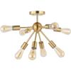 SAFAVIEH Lighting Collection Gannet Sputnik Retro Brass Flush Mount (LED Bulbs Included)
