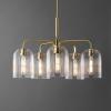 SAFAVIEH Lighting Collection Idelle Art Deco Brass 5-Light Adjustable Pendant Chandelier Hanging Light Fixture, Ideal for Dining Room, Kitchen Island, Foyer, Entryway (LED Bulbs Included)