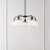 SAFAVIEH Lighting Collection Jameson Clear Glass Orb 5-Light Hanging Adjustable Chandelier Light Fixture (LED Bulbs Included)