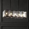 SAFAVIEH Lighting Collection Merissa Art Deco Crystal 15-inch Diameter Adjustable Hanging Linear Chandelier Light Fixture (LED Bulbs Included)