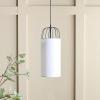 SAFAVIEH Lighting Collection Navi Modern White & Black Adjustable Pendant Hanging Light Fixture(White/Black)