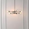 SAFAVIEH Lighting Collection Pythea Black/Clear 8-Light Hanging Adjustable Chandelier Light Fixture (LED Bulbs Included)