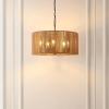 SAFAVIEH Lighting Collection Rylumi Natural/Black 5-Light Adjustable Pendant Chandelier Hanging Light Fixture, Ideal for Dining Room, Kitchen Island, Entryway (LED Bulbs Included)