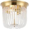 SAFAVIEH Lighting Collection Sarella Glam Gold Beaded Flush Mount (LED Bulbs Included)