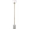 Safavieh Lighting Collection Bradley White and Brass Gold Floor Lamp