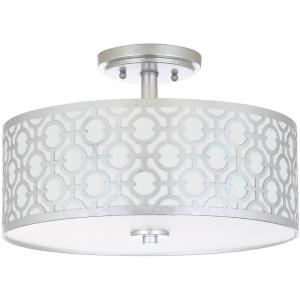 SAFAVIEH FLU4001C Collection Vera Chain-Link 3 15.5″ Chrome Mount Flush Light, 0(Silver)