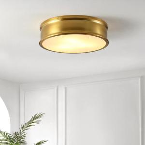 SAFAVIEH Lighting Collection Adria Brass Flush Mount (LED Bulbs Included)